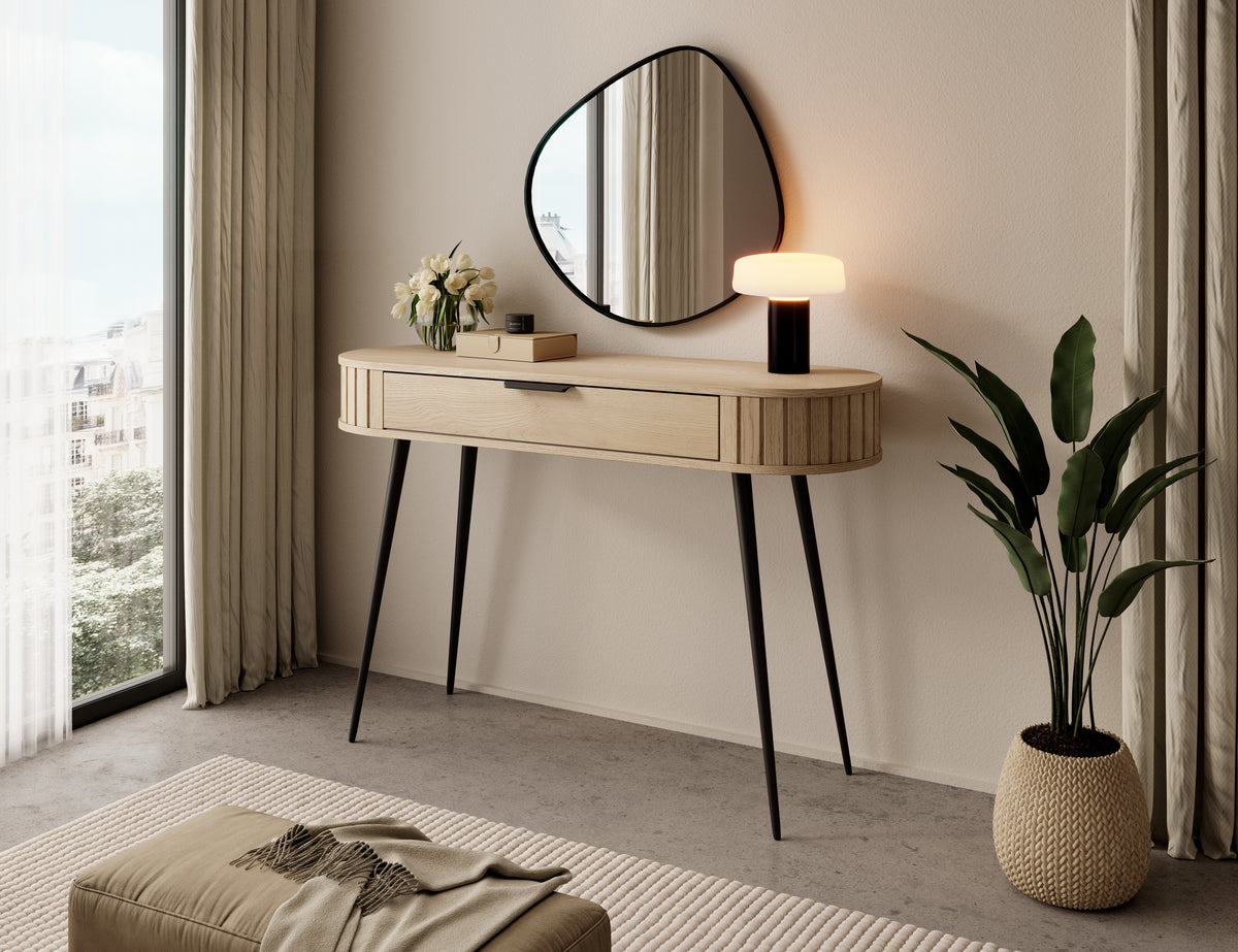 Consolle 1 cassetto con piede in metallo Lovy 120x80 cm