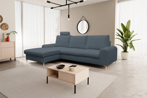 Divano letto angolare in tessuto cinigliato Firenze 251x164 cm