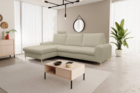 Divano letto angolare in tessuto cinigliato Firenze 251x164 cm