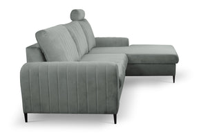 Divano letto angolare in velluto Firenze 251x164 cm