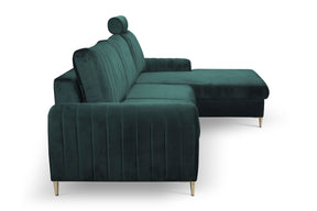 Divano letto angolare in velluto Firenze 251x164 cm