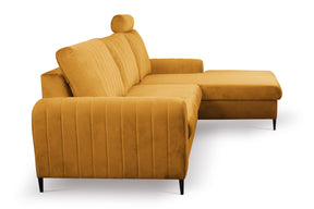 Divano letto angolare in velluto Firenze 251x164 cm