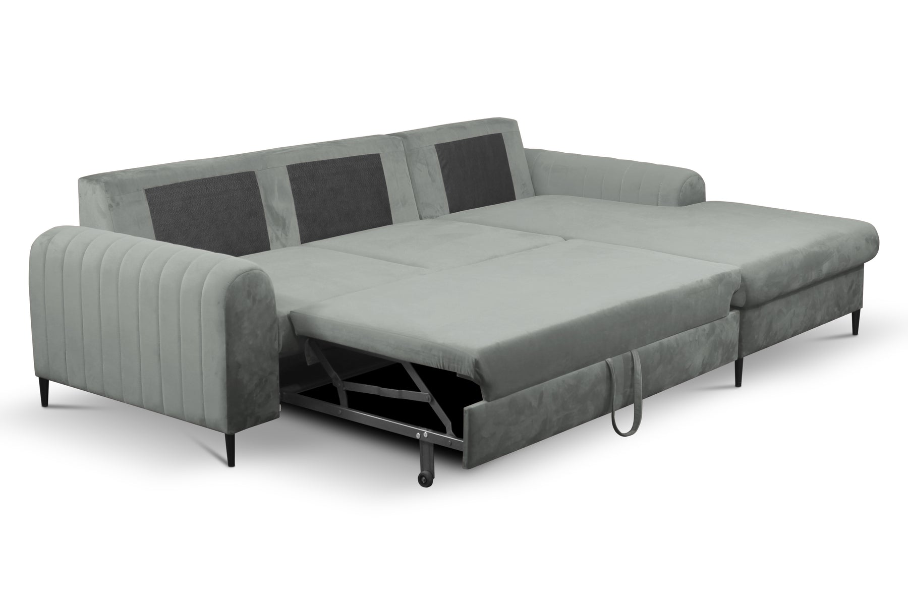 Divano letto angolare in velluto Firenze 251x164 cm