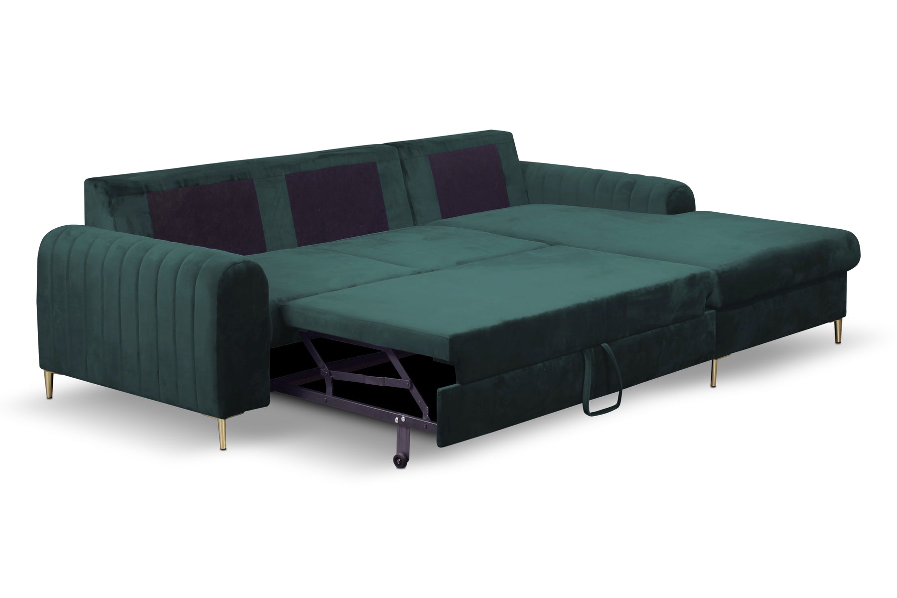 Divano letto angolare in velluto Firenze 251x164 cm
