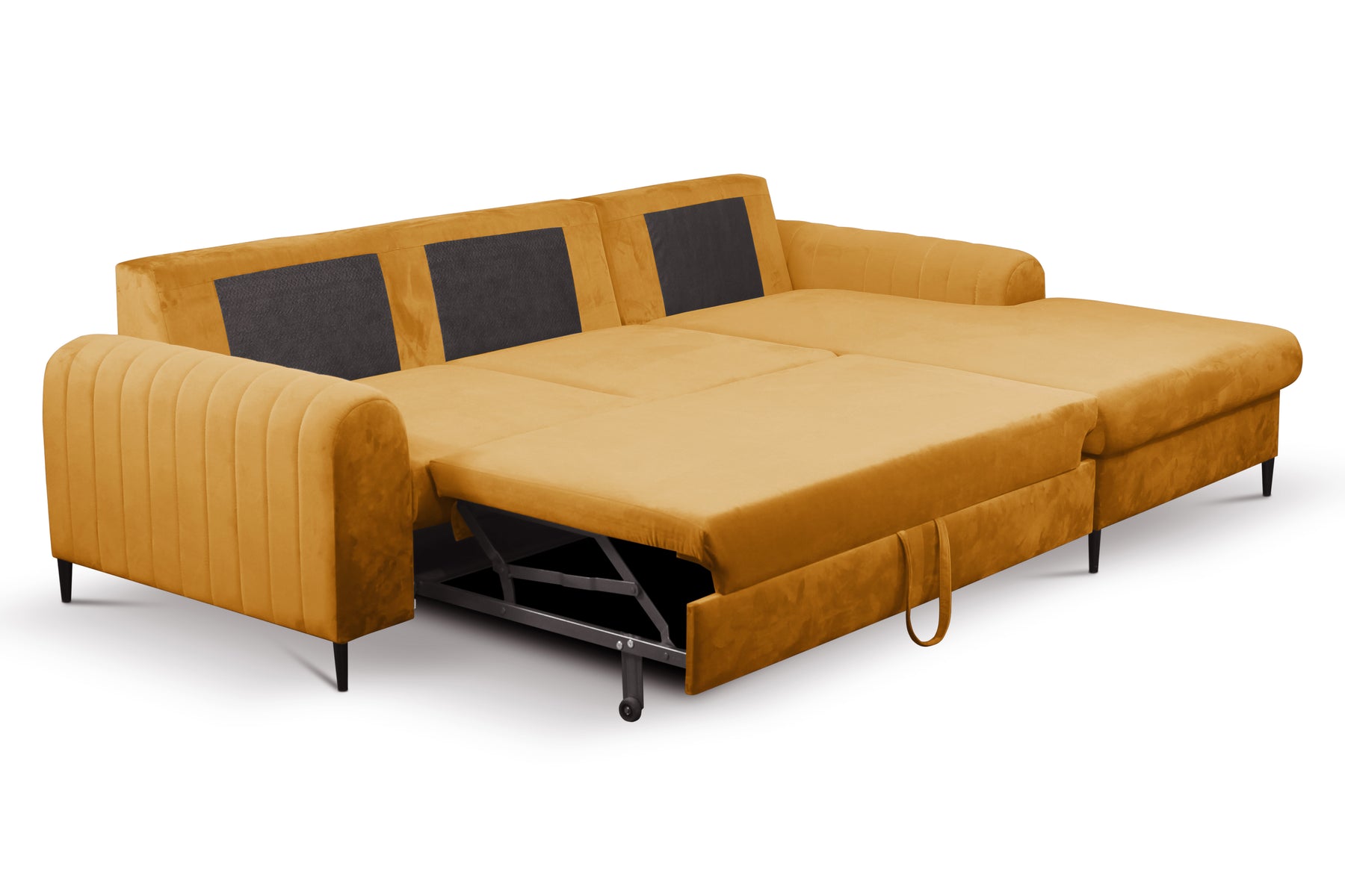 Divano letto angolare in velluto Firenze 251x164 cm
