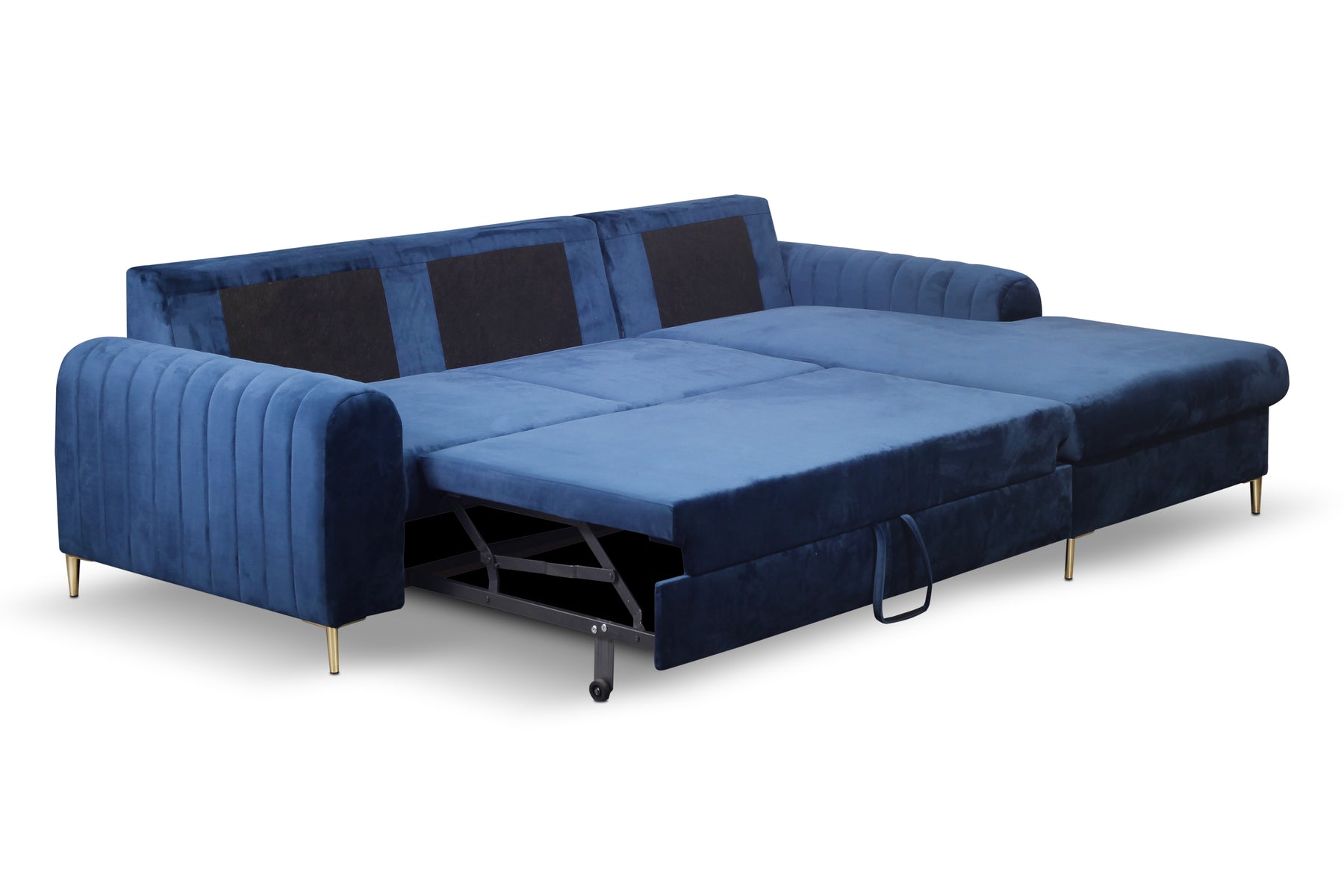 Divano letto angolare in velluto Firenze 251x164 cm
