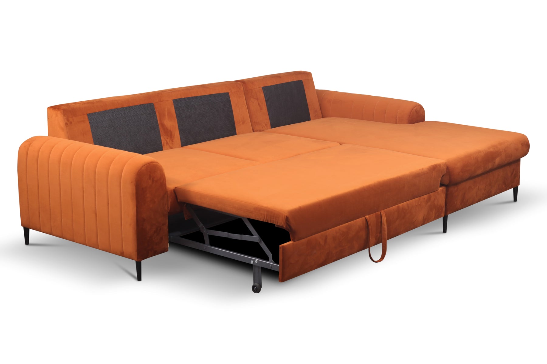 Divano letto angolare in velluto Firenze 251x164 cm