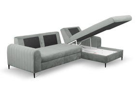 Divano letto angolare in velluto Firenze 251x164 cm