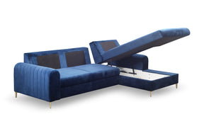 Divano letto angolare in velluto Firenze 251x164 cm