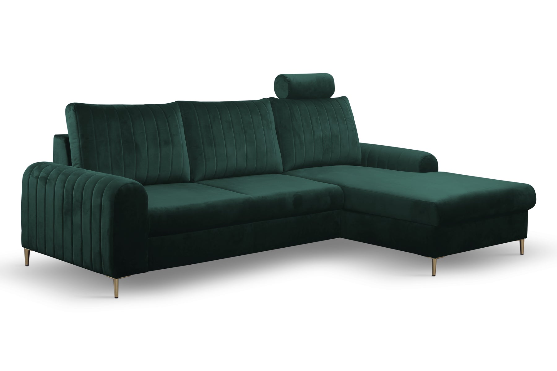 Divano letto angolare in velluto Firenze 251x164 cm