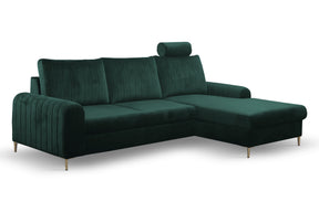Divano letto angolare in velluto Firenze 251x164 cm