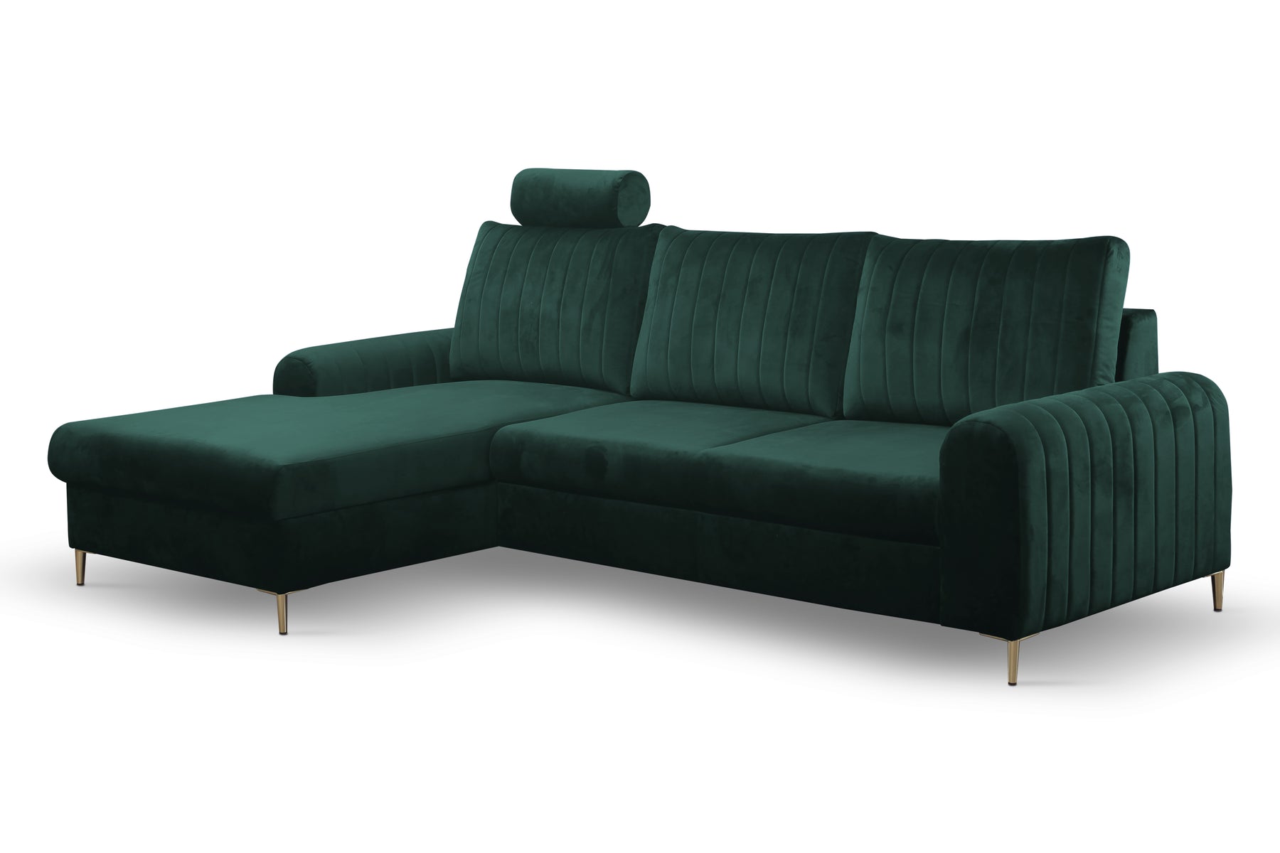 Divano letto angolare in velluto Firenze 251x164 cm