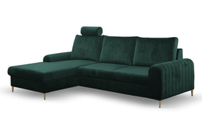 Divano letto angolare in velluto Firenze 251x164 cm