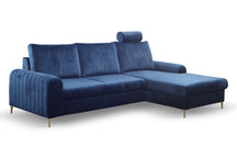 Divano letto angolare in velluto Firenze 251x164 cm