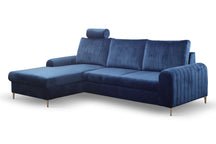 Divano letto angolare in velluto Firenze 251x164 cm