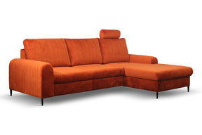Divano letto angolare in velluto Firenze 251x164 cm