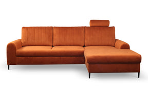 Divano letto angolare in velluto Firenze 251x164 cm
