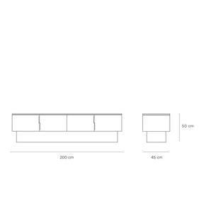 Mobile TV 4 ante laccato grigio antracite Totem 200x45 cm