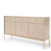 Madia con piedi in metallo 3 ante e 3 cassetti in legno laminato Canterno 154x83 cm