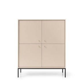 Credenza con piedi in ferro 4 ante in legno laminato Canterno 104x125 cm