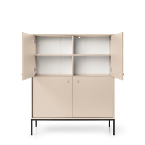 Credenza con piedi in ferro 4 ante in legno laminato Canterno 104x125 cm
