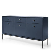 Madia con piedi in metallo 3 ante e 3 cassetti in legno laminato Canterno 154x83 cm