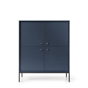 Credenza con piedi in ferro 4 ante in legno laminato Canterno 104x125 cm