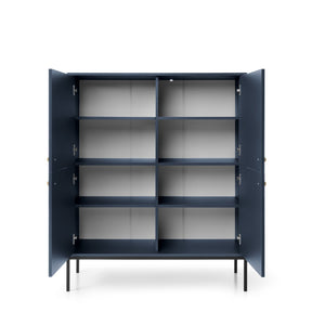Credenza con piedi in ferro 4 ante in legno laminato Canterno 104x125 cm