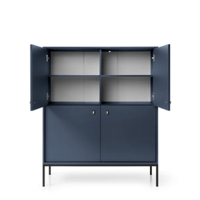 Credenza con piedi in ferro 4 ante in legno laminato Canterno 104x125 cm
