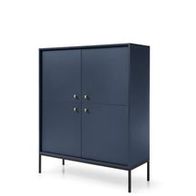 Credenza con piedi in ferro 4 ante in legno laminato Canterno 104x125 cm