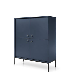 Credenza con piedi in ferro 4 ante in legno laminato Canterno 104x125 cm