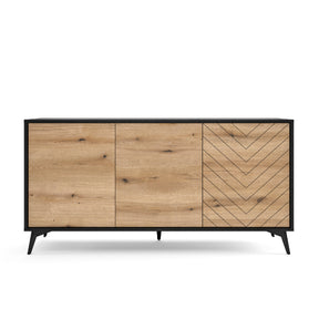 Madia 3 ante in legno laminato con piedi in metallo Evoke 154x77 cm