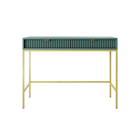 Consolle con piedi in metallo 2 cassetti in legno laminato Miseno 104x78 cm