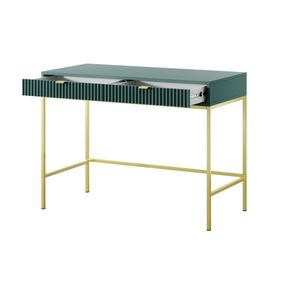 Consolle con piedi in metallo 2 cassetti in legno laminato Miseno 104x78 cm