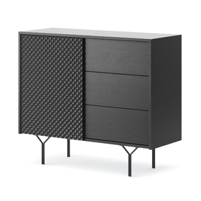 Credenza 3 cassetti 1 anta in legno laminato Nerea 97x83 cm