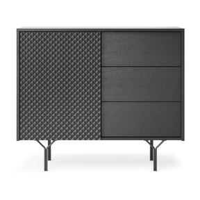 Credenza 3 cassetti 1 anta in legno laminato Nerea 97x83 cm