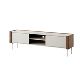 Mobile porta TV con 2 ante in legno laminato noce e cashmere Lumia 180x52 cm