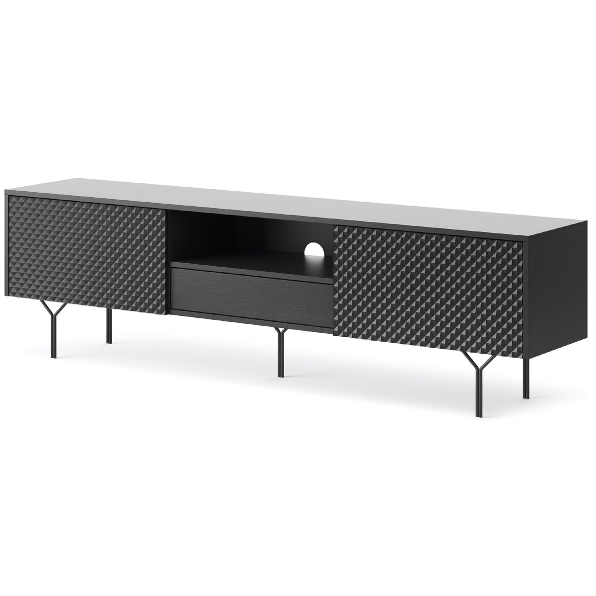 Mobile TV 2 Ante 1 cassetto in legno laminato Nerea 180x51 cm
