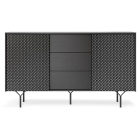 Credenza 2 ante 3 cassetti in legno laminato Nerea 144x83 cm