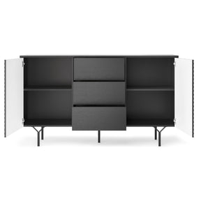 Credenza 2 ante 3 cassetti in legno laminato Nerea 144x83 cm