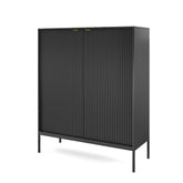 Credenza con piedi in metallo 2 ante in legno laminato Miseno 104x125 cm