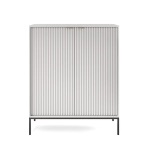 Credenza con piedi in metallo 2 ante in legno laminato Miseno 104x125 cm