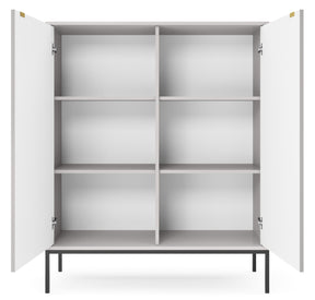 Credenza con piedi in metallo 2 ante in legno laminato Miseno 104x125 cm