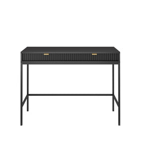 Consolle con piedi in metallo 2 cassetti in legno laminato Miseno 104x78 cm