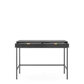 Consolle con piedi in metallo 2 cassetti in legno laminato Miseno 104x78 cm