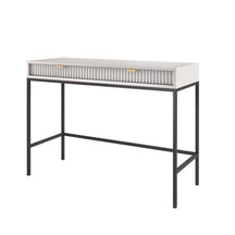 Consolle con piedi in metallo 2 cassetti in legno laminato Miseno 104x78 cm