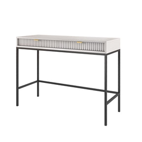 Consolle con piedi in metallo 2 cassetti in legno laminato Miseno 104x78 cm