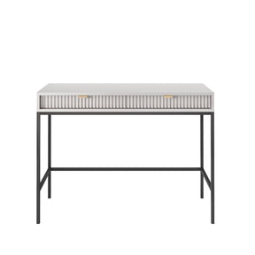 Consolle con piedi in metallo 2 cassetti in legno laminato Miseno 104x78 cm