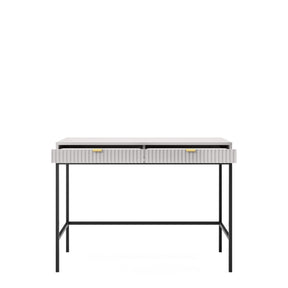 Consolle con piedi in metallo 2 cassetti in legno laminato Miseno 104x78 cm