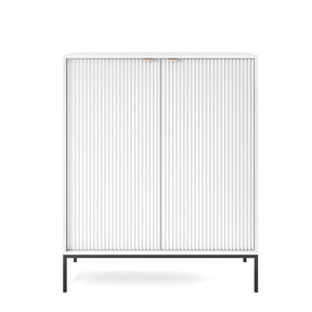 Credenza con piedi in metallo 2 ante in legno laminato Miseno 104x125 cm